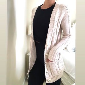 MODA International Tan Button Sweater